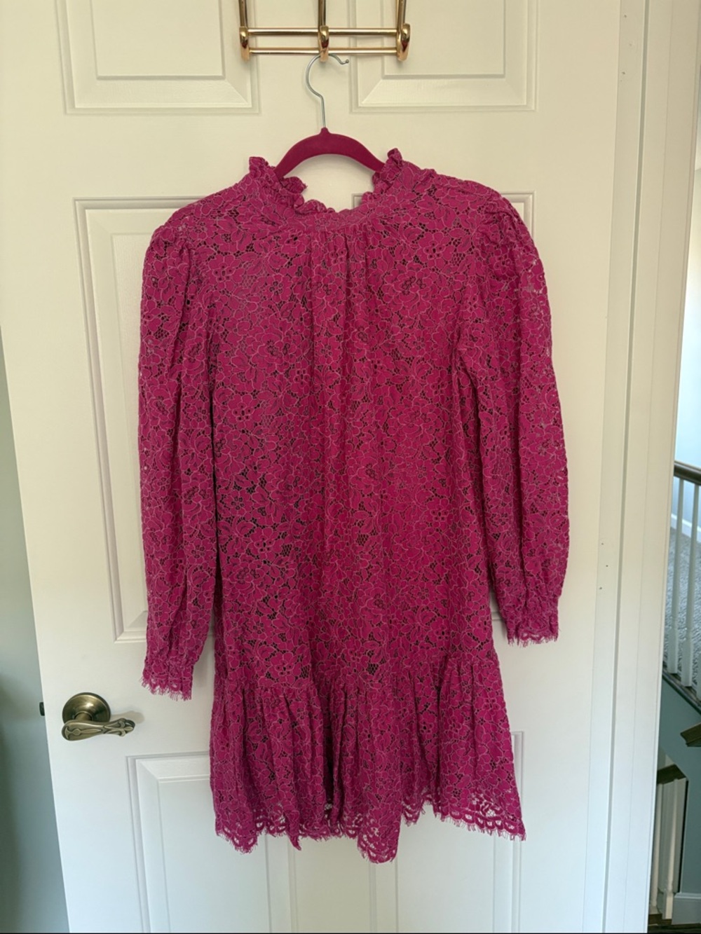 Jcrew pink Lace Long Sleeve Dress